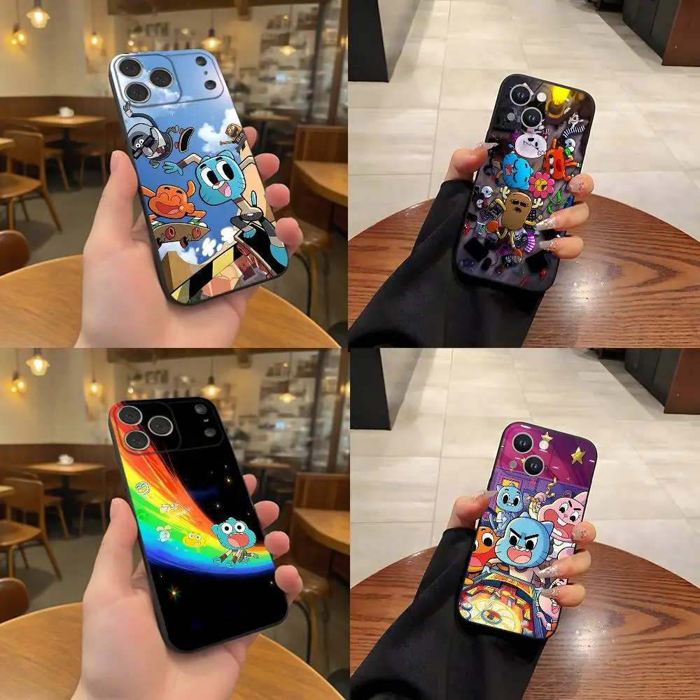 

Amazing World G-GumballS Black Soft Cover Phone Case For iPhone 17,16,15,14,13,12,11,Pro,Max,Plus