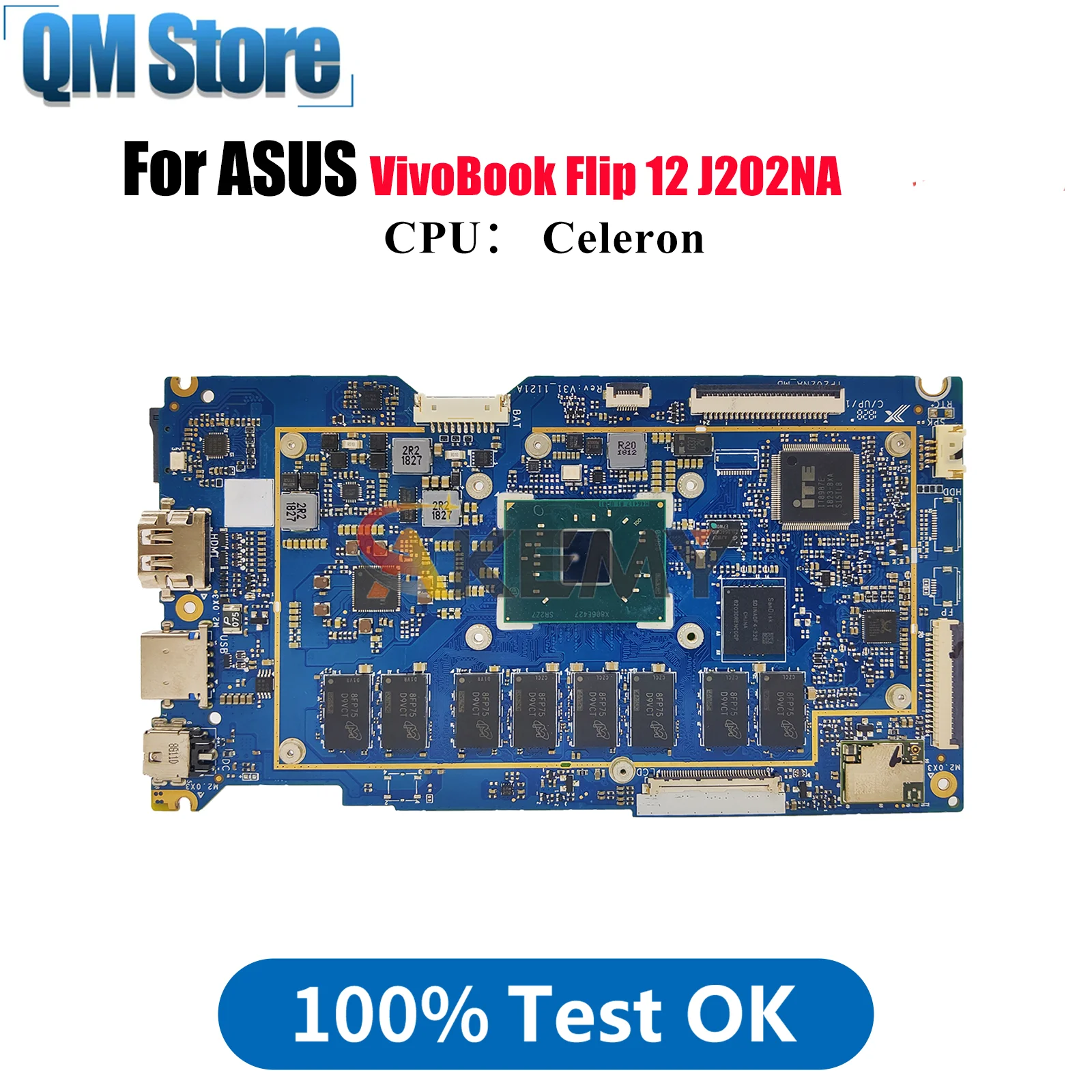 

TP202NA Материнская плата для ноутбука ASUS VivoBook Flip 12 TP202NAS TP202NA Flip J202NA TP202N VivoBook Материнская плата с процессором Celeron stk