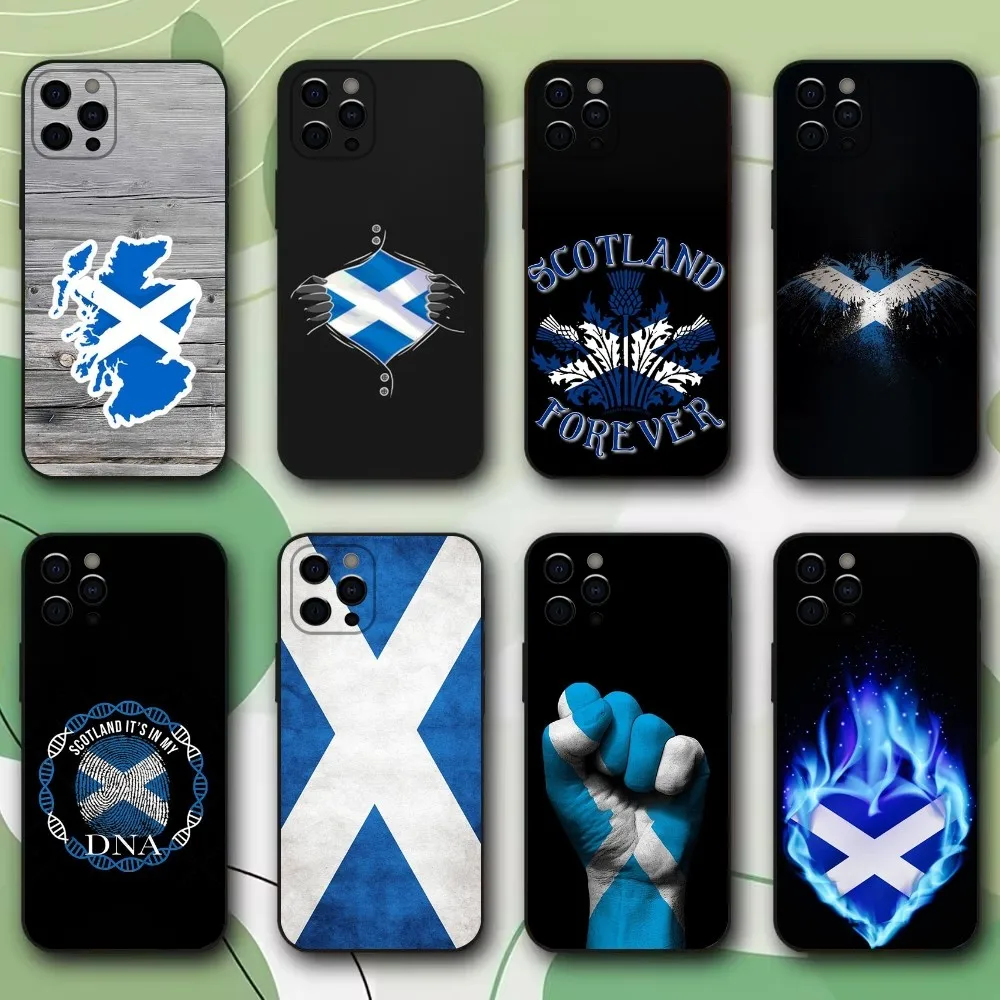 

Scotland Scottish Flag Phone Case For Apple iPhone 15,14,13,12,11,Pro,X,XS,Max,XR,Plus,Mini Soft Black Cover