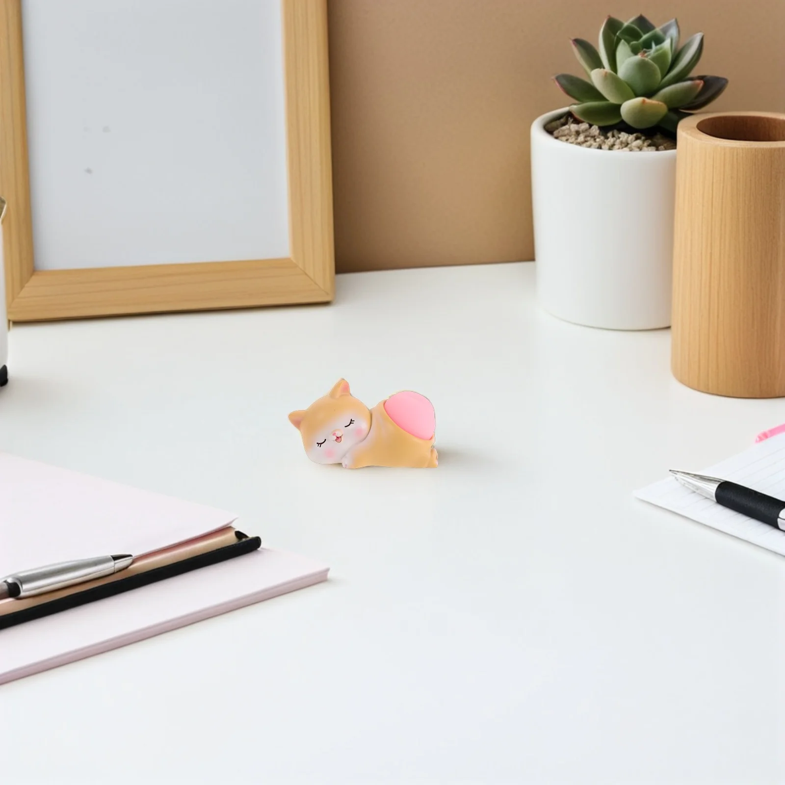 4 قطعة الديكور المكتبي الإبداعي شخصيات الراتنج Kawaii لينة ضغط التفاعلية متعة مكتب الملحقات لمكتب السيارة الداخلية #2