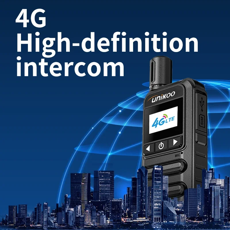 2PCS Unikoo PE188 POC Mini Portable Walkie Talkie Global 4G Type-C Long Range 5000 Kilometers Remote PPT Network Radio