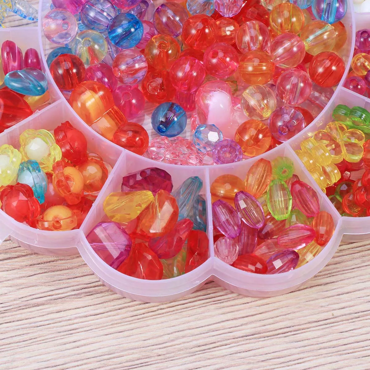 Bead Kids Set Colorful Acrylic Beads For Jewelry Making Craft Diy Bracelet Children Educational Assorted Shapes Patterns