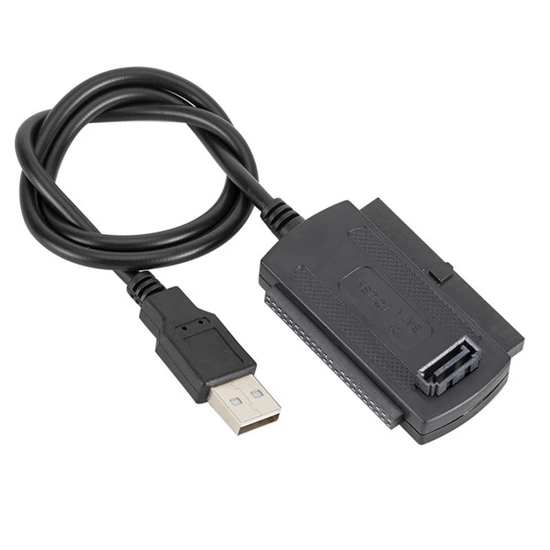 Kabel konverter adaptor SATA ke IDE, USB 2.0 ke IDE untuk 2.5 3.5 inci Hard Drive HD 1 buah