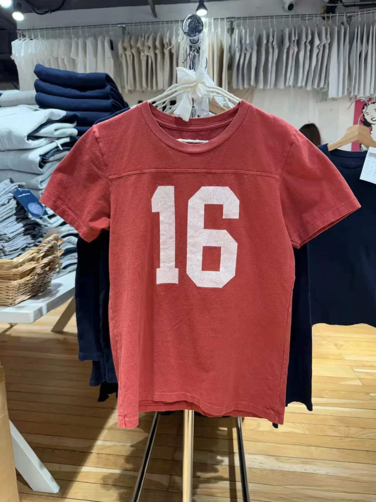 16 Letter Print Red Short Sleeve T-shirt Women O Neck Slim Cotton Stitching Tees Summer New Preppy Style Vintage Casual T-shirts