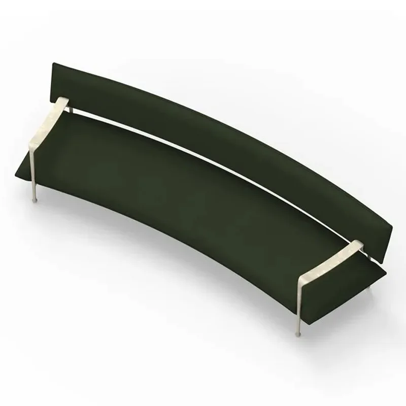 Stainless steel parlor Hotel club Sales office Lobby curved sofa combination