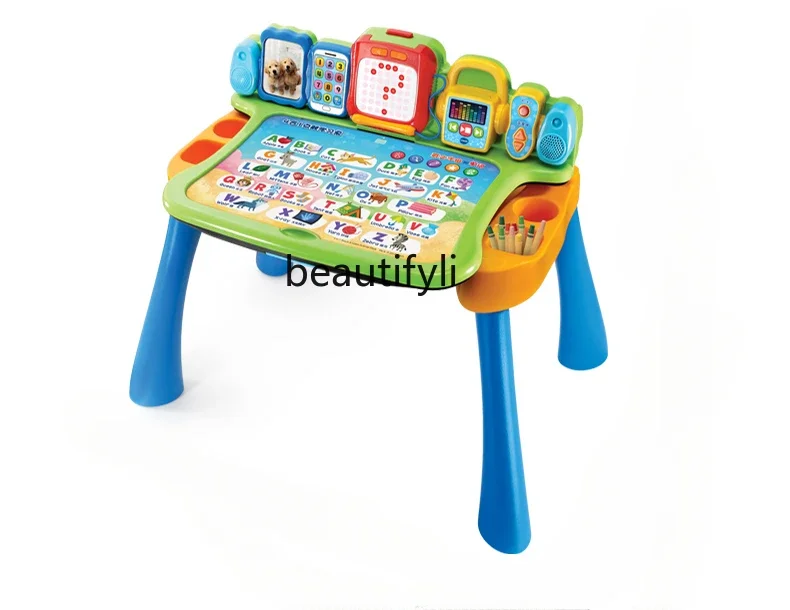 

4-in-1 touch study table, multi-function reading pen, English early education machine, educational book, 2-year-old toy