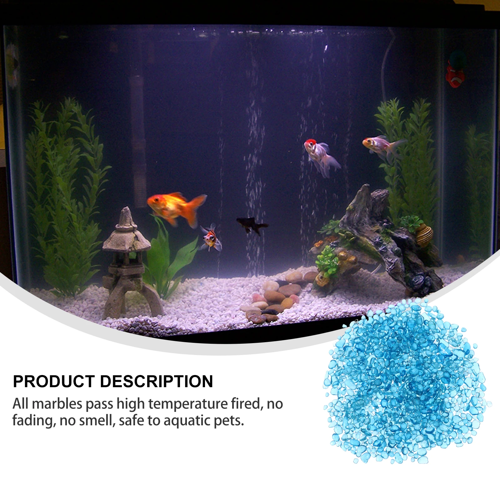 

Fish Tank Decor Colorful Crystal Stones Decoration Glass Aquarium Gravel