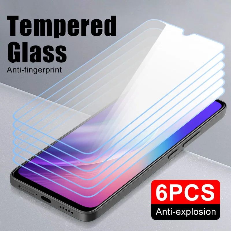 6pcs Glass smartphone for Samsung Galaxy A05S A15 5G A25 tempered glass protective film A35 A55 A04S A04E A14 A24 4G A34 A54 5G