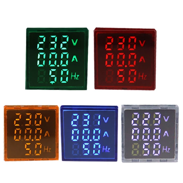 Woltomierz cyfrowy LED AC 60-500V, 1-100A, amperomierz, Hertz HZ, światła sygnalizacyjne, 220V, miernik napięcia prądu, woltomierz, Tester, detektor