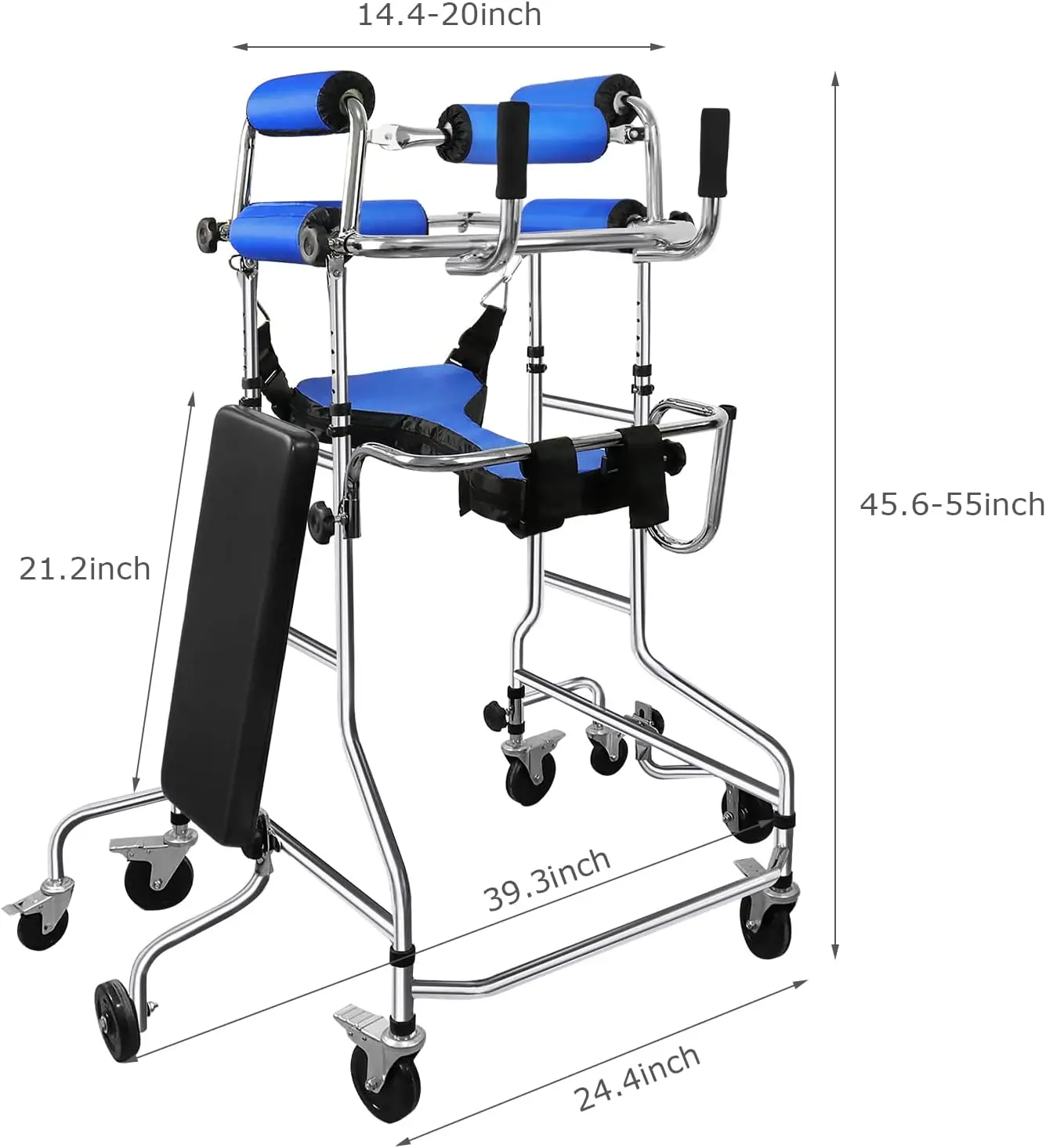 Adult Standing Walker,Portable Multi-Functional Lower Limb Training stangding Walker,8 Wheels Anti tilt，Adjustable Height