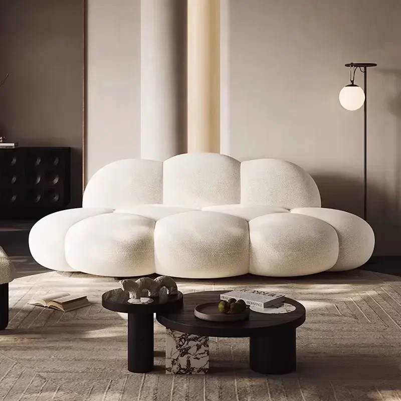 

Cloud Shape Unique Design Leisure Sofa Chair Contemporary Modular Living Room Leisure Chair Velvet Fabric