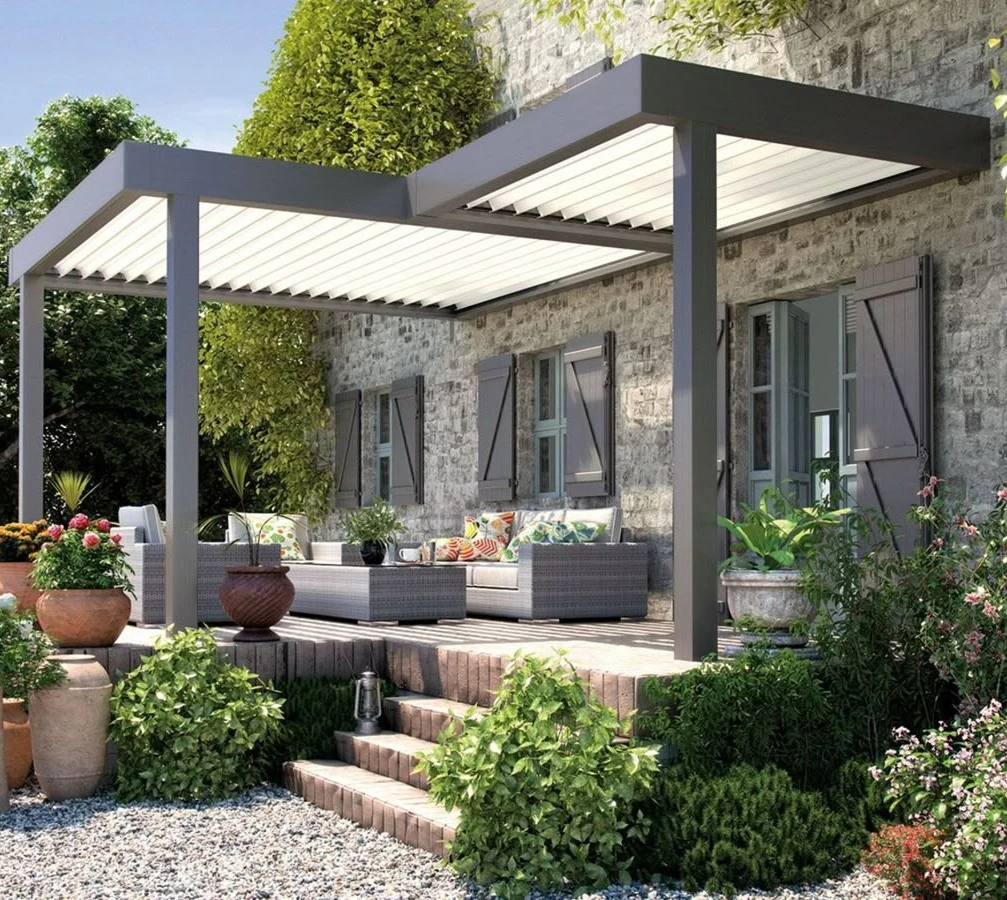 

Factory Direct 3x4 3x6 Metal Pergola Waterproof Louver Roof for Outdoor Garden Patio Motorized Arbours Aluminum Bois Pergolas