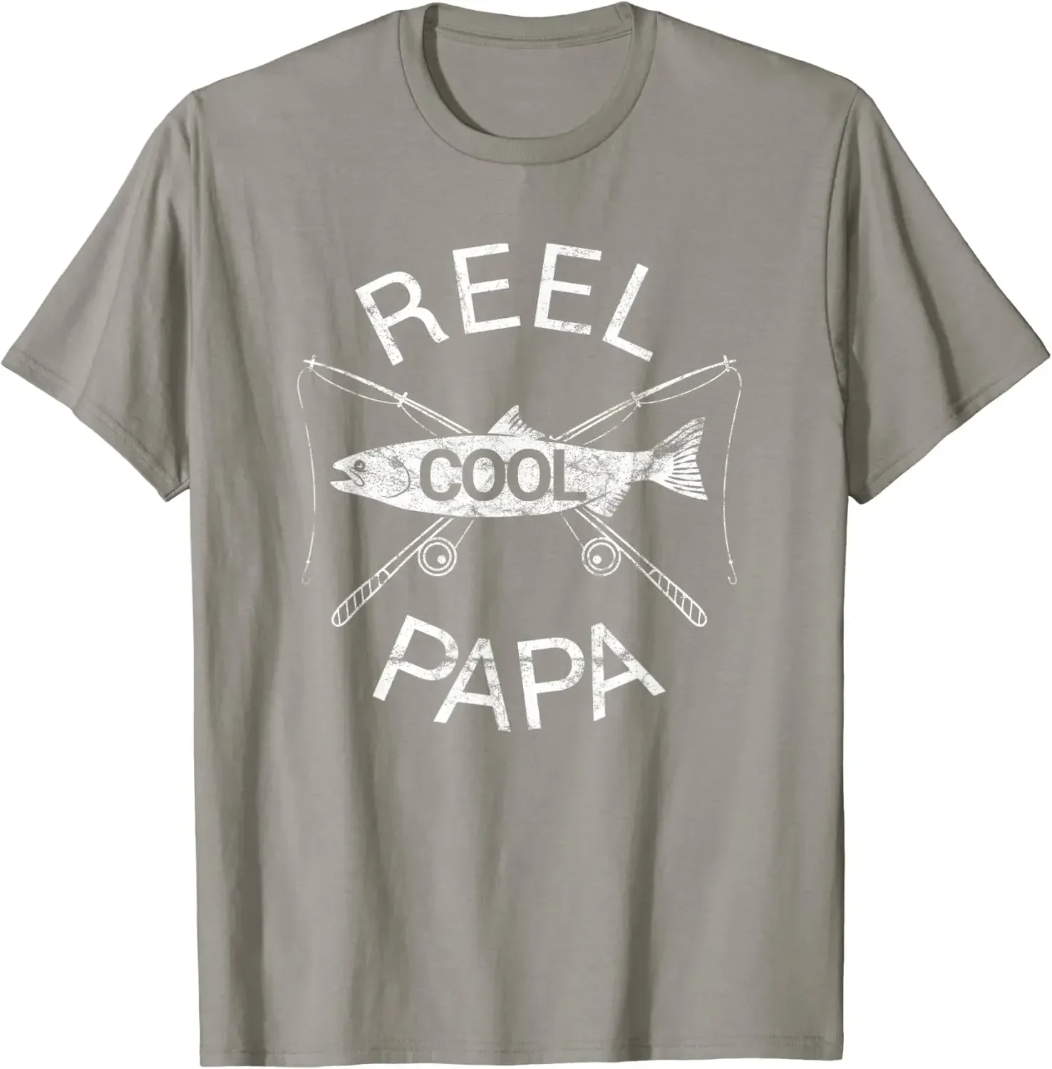 Father's Day Gifts Funny Fishing Reel Cool Papa Dad T-Shirt Oversized T Shirt Cotton Daily Four Seasons Tees Streetwear