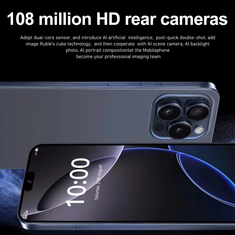 2025 جديد جودة عالية ل i16 Pro Max 7.3 بوصة LCD الهاتف الذكي عرض شاشة تعمل باللمس AMOLED عرض لوحة الهاتف المحمول الديناميكي