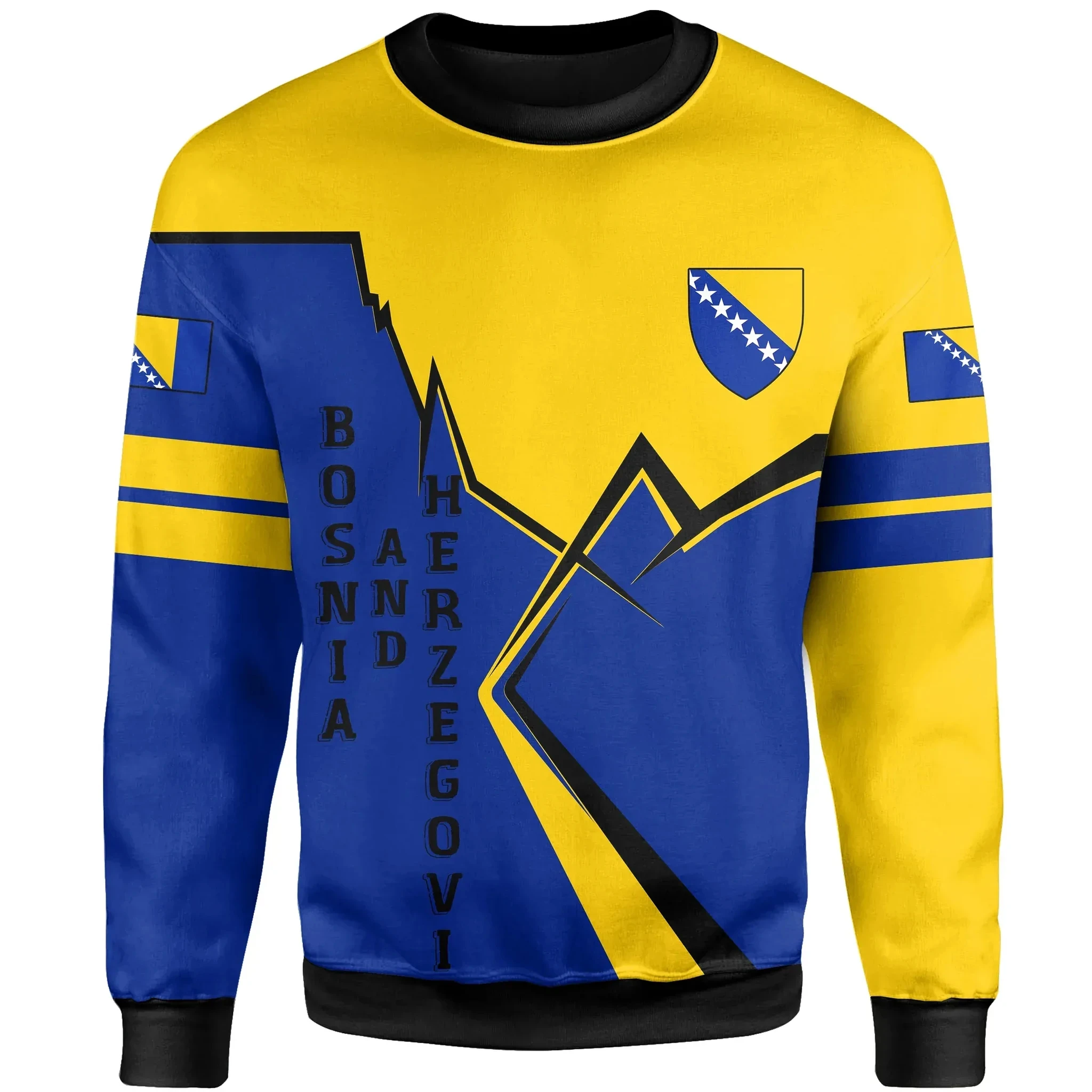 Bosnia And Herzegovina Flag Map Graphic Sweatshirts Fashion Women Sweater Casual Male Daily Autumn Crewneck Pullovers Tracksuit