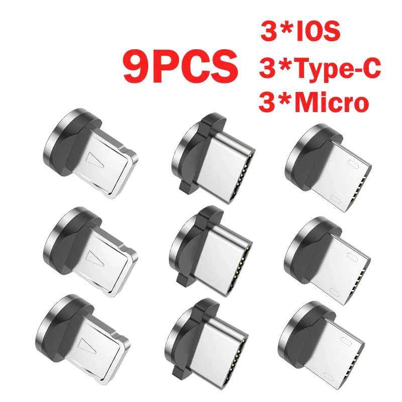 15PCS/30PCS Pack Magnetic Cable Tips For Type C Micro USB IOS Plugs Fast Charging Adapter Replacement Charger Plug For iPhone