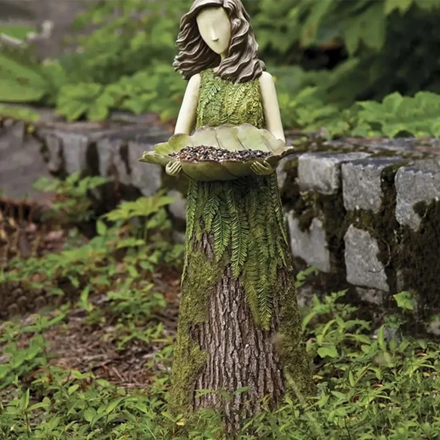 Pastoral Forest Goddess Resin Decoration Statue, Home Courtyard Garden Craft Ornament, Indoor Outdoor Decorative Figurine