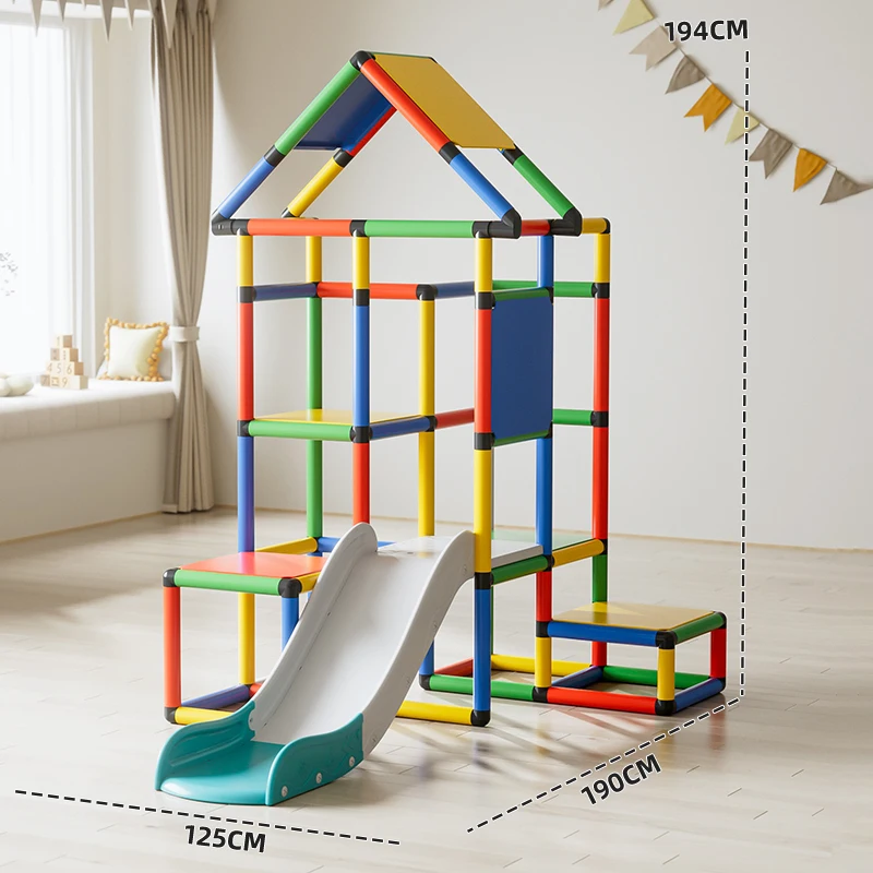 Climbing Frame Pipe Slide Climbing Gym  Play Gym - Indoor & Outdoor Climbing Structures