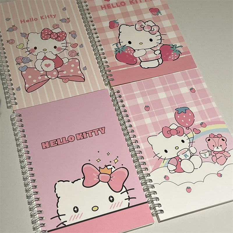 Cartoon Sanrio Hello Kitty Kuromi Notebook A5 Coil Notebook Kawaii Minimalist Student Notebook School Writing Tool Office Suppli