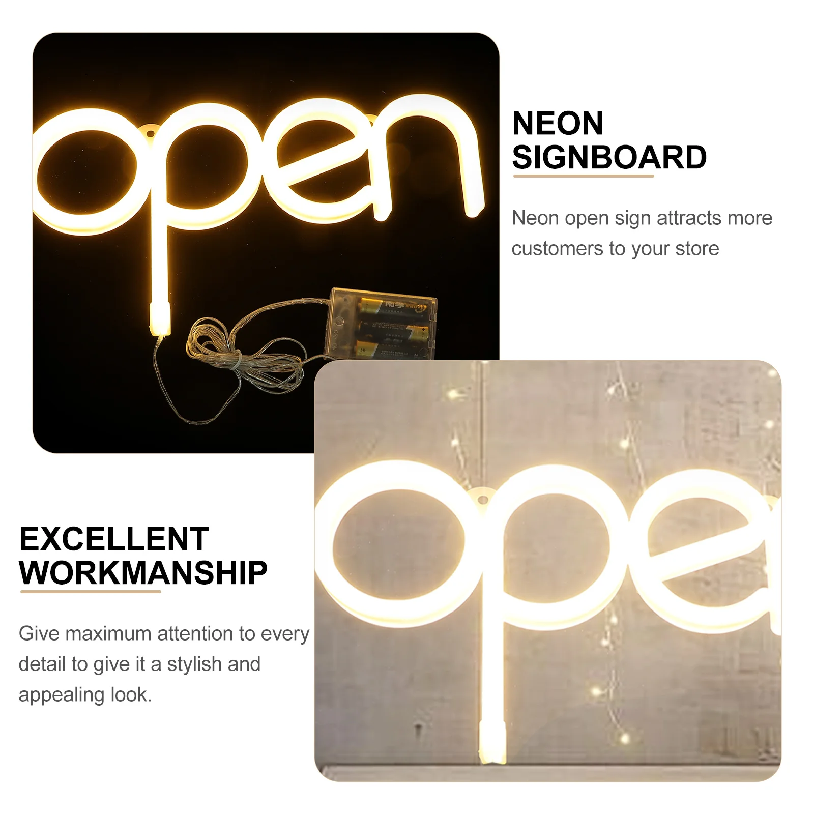 

LED Ambient Lights Neon for Bedroom Open Sign Signs Wall Decor Doors and Windows Signage