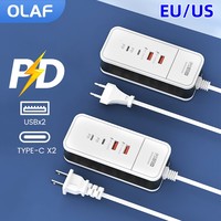 OLAF 4 Port USB Charger QC3.0 50W USB Type C Fast Charging Wall Charger For Xiaomi Huawei Phone USB C Travel Power Adapter