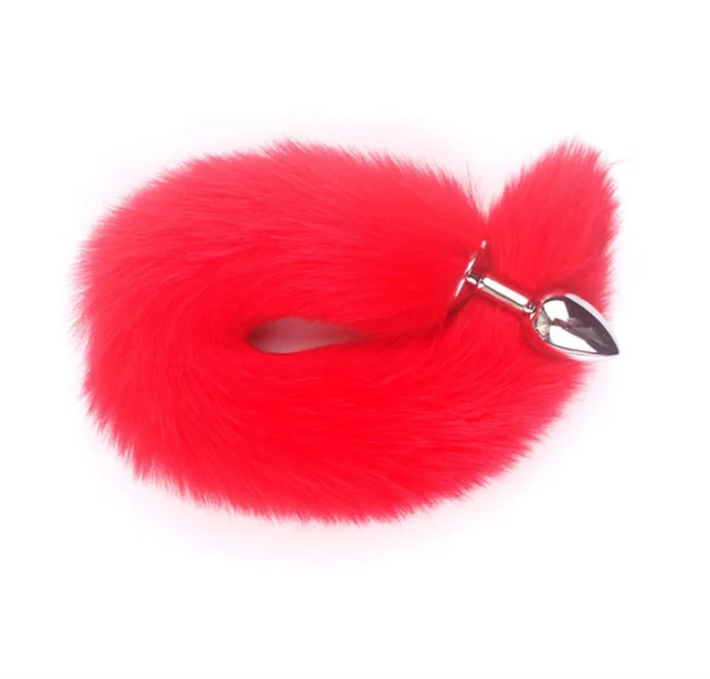 Anal Butt Plug Fur Tail Metal Stainless Steel Furry Unisex Sex Toy Pleasure Masturbate Gift Christmas Love Valentines Role Play