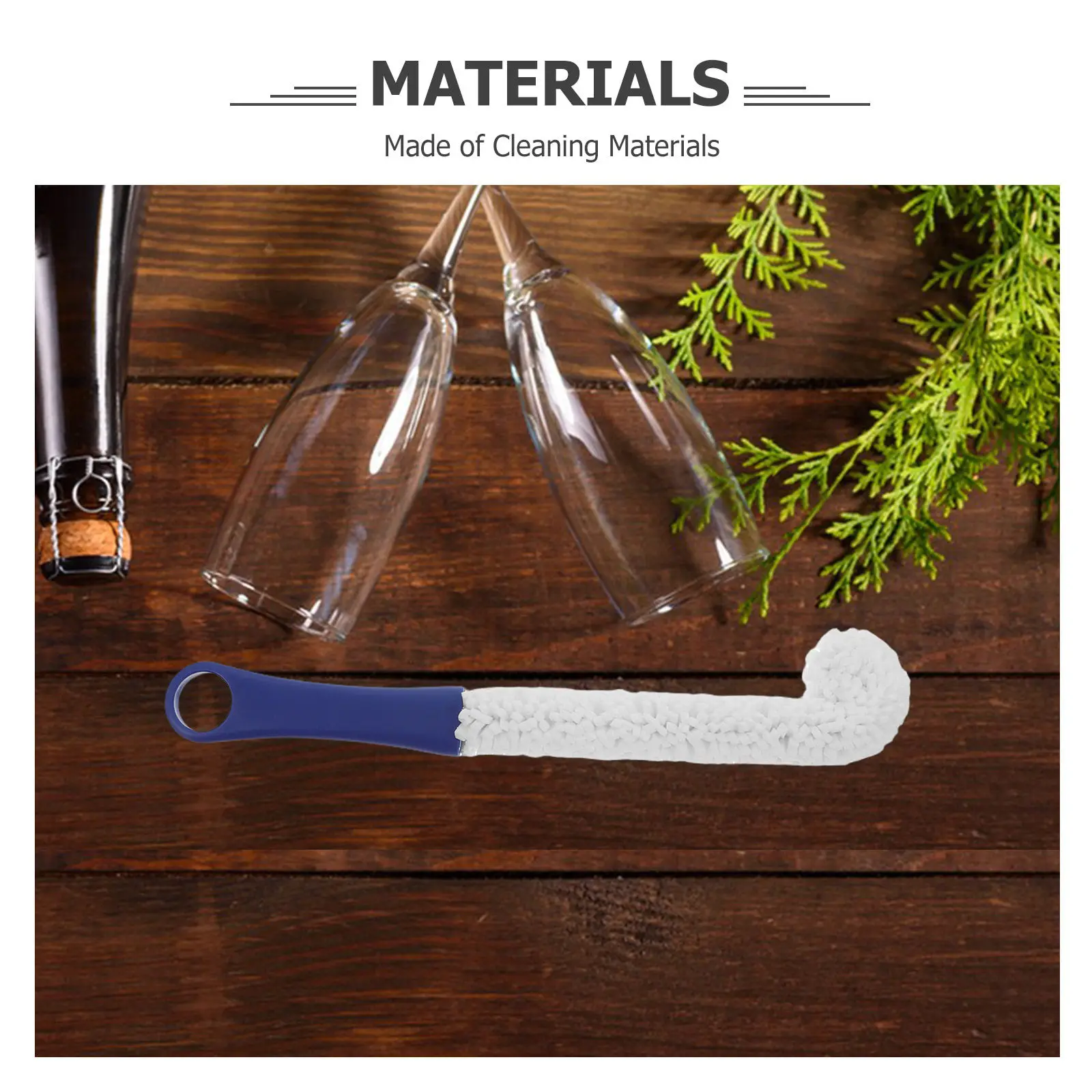 3Pcs Flexible Bottle Brush Wine Glass Decanter Carafe Goblet Flute Foam Bristles Ergonomic Handle Glassware Cleaning Tool
