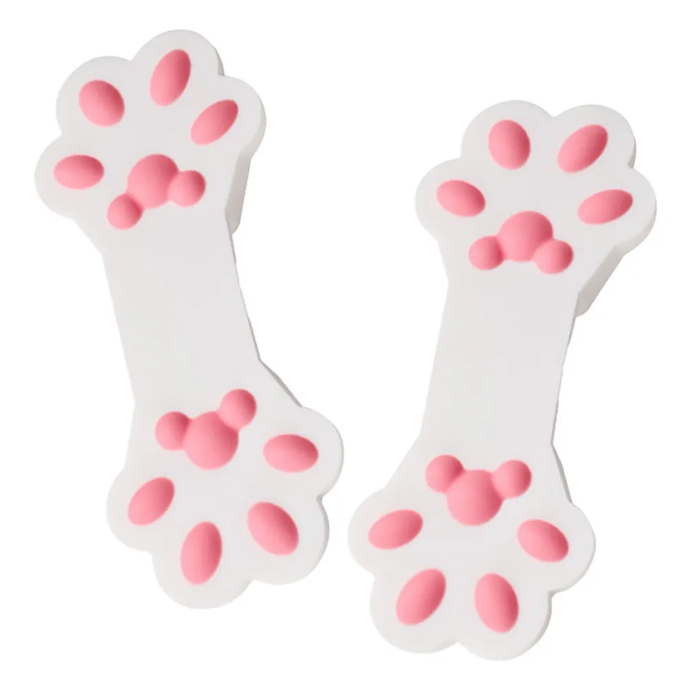 2Pcs Cute Cat Paw Design Silicone Sealing Clips Multi Purpose Food Bag Clips for Snacks Cereal Tea Leaves and