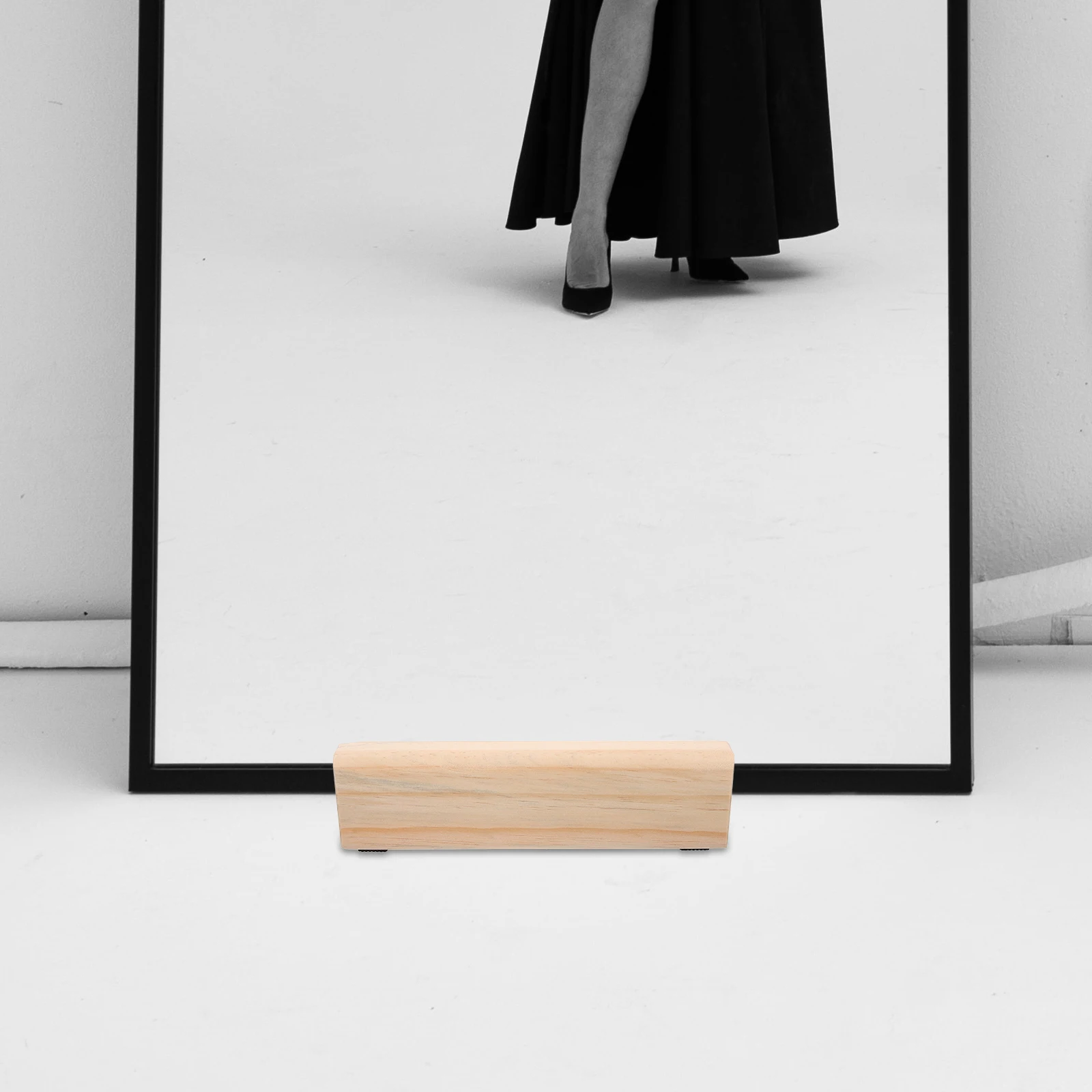 

Wood Full Mirror Holder Rack 25x8x5 Simple Support Frame Wood Artwork Rack Anti Slip Walnut Home Decor Display St