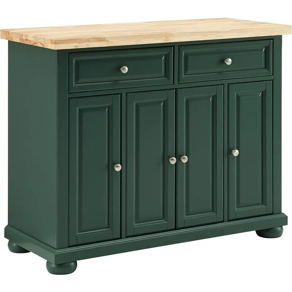 

Crosley Furniture Madison Kitchen Island with Solid Wood Top and Optional Casters, Emerald Green