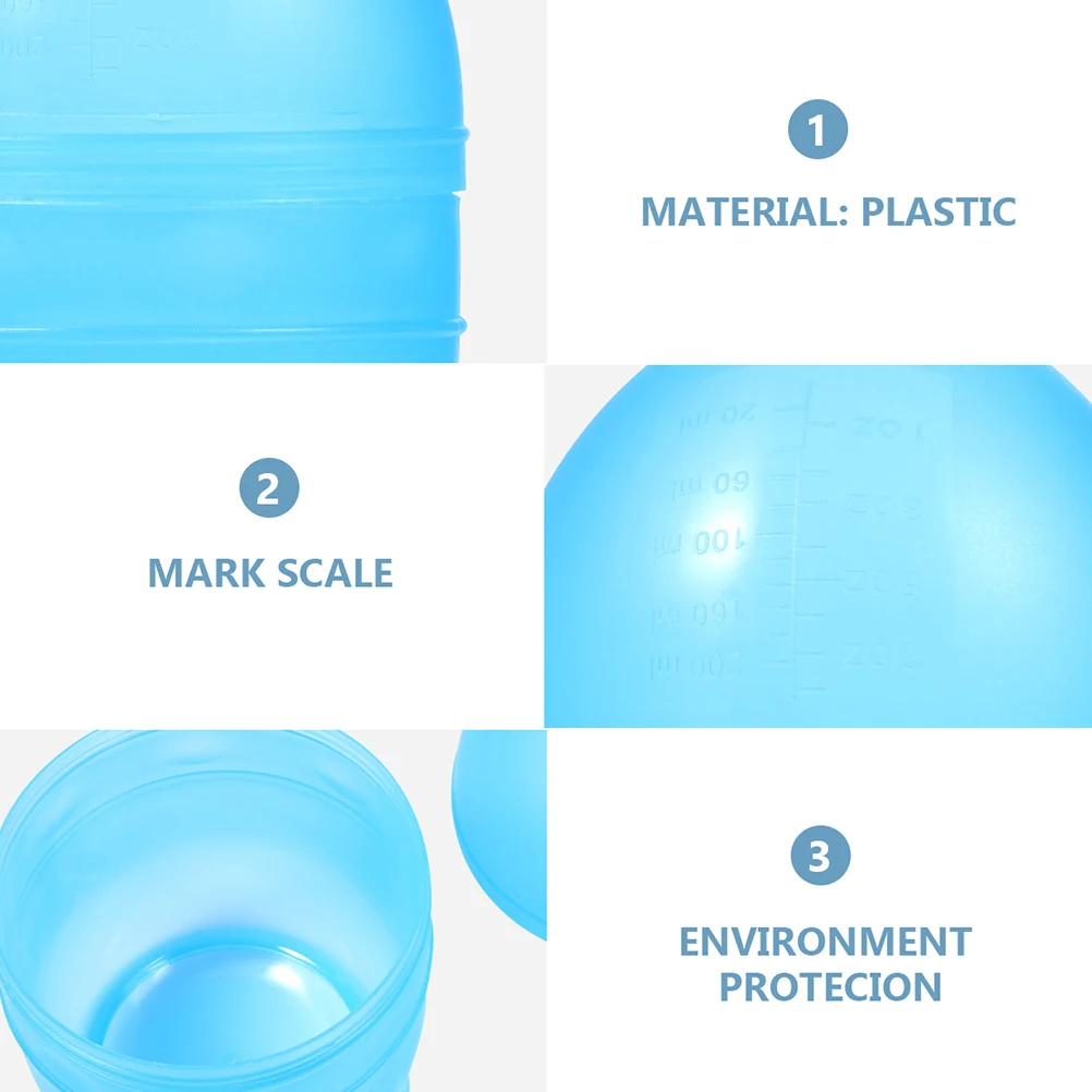 

2pcs Plastic Dual Scale Hair Dye Mixing Bowl Blue Hair Coloring Tool For Salon Diy Styling Essential Hairdressing Supplies