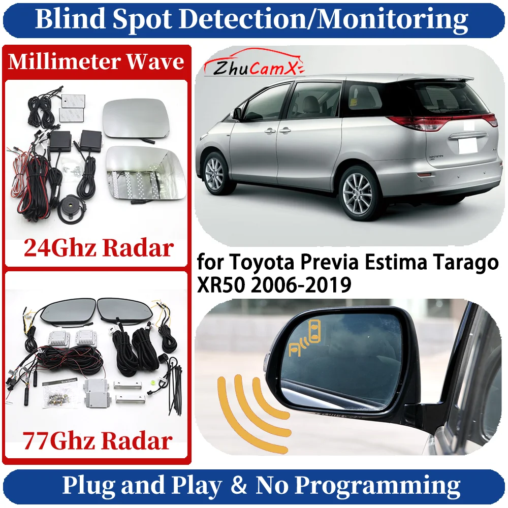 Blind Spot Monitoring/Detection System for Toyota Previa Estima Tarago XR50 2006-2019 Night Driving Side Lane Change Safe Assist