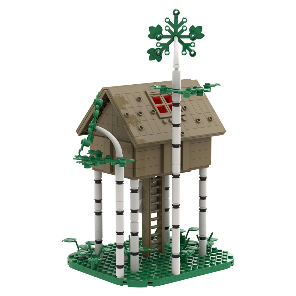 MOC-casa de árbol hereditaria, modelo de bloques de construcción, conjuntos de películas de terror DIY, Casa Encantada Creativa, juguetes de ladrillos con LED, regalo de Halloween