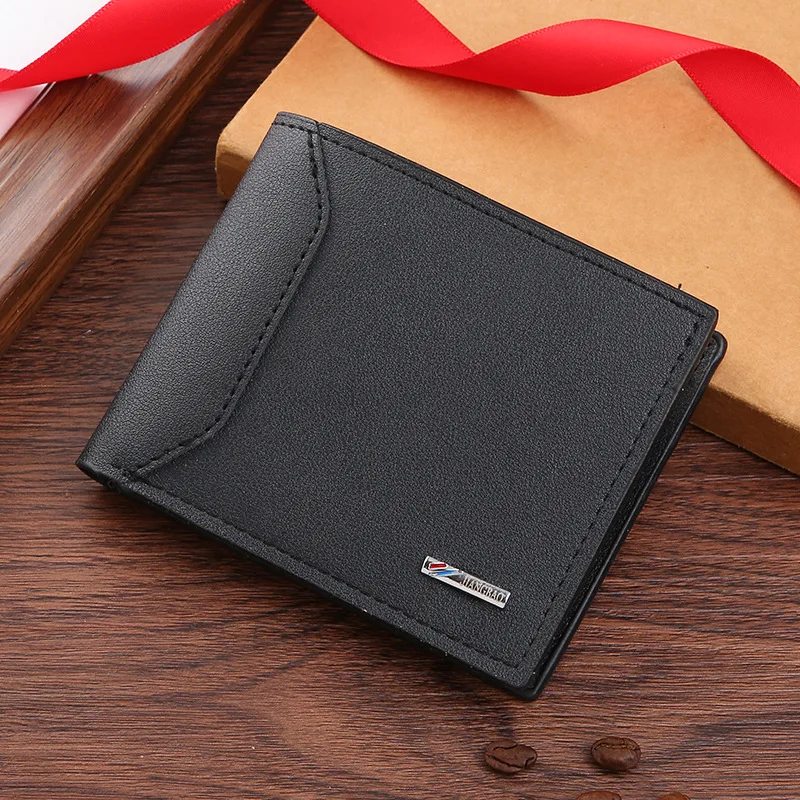 Men's Wallet, Gentleman Short Style Billfold, Men's Youth Multi Card Fashionable Splicing Casual Thin Soft Money Bag