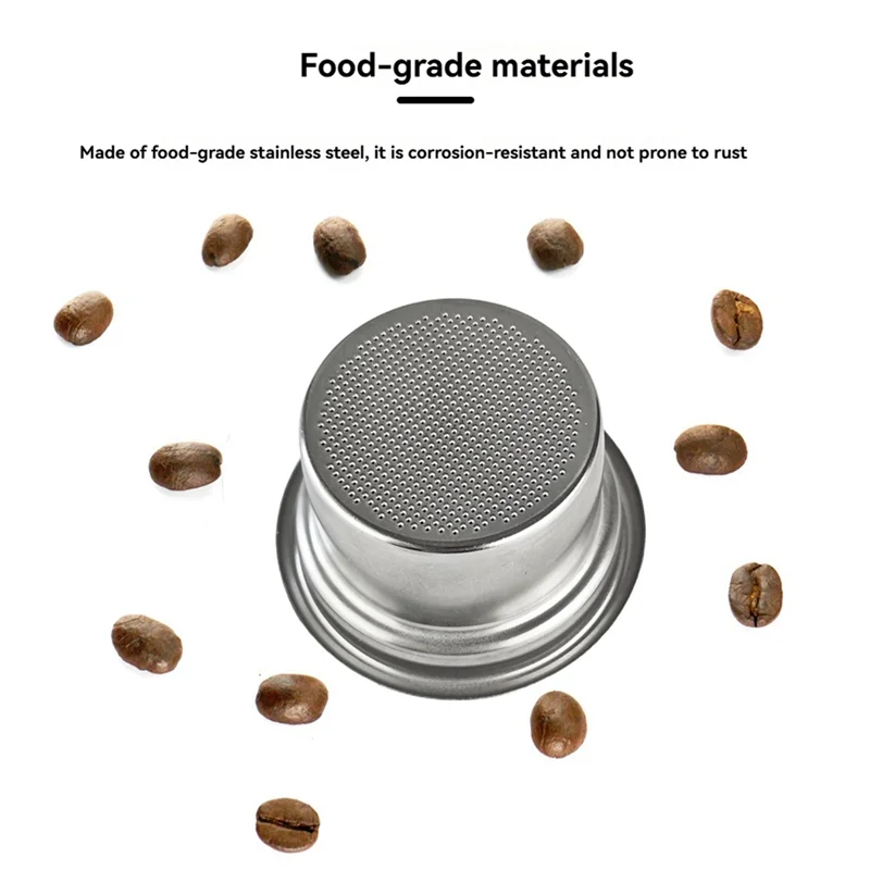 A01V-Four-Cup Powder Bowl 58MM Stainless Steel Coffee Machine Handle Filter Basket Reusable Coffee Filters