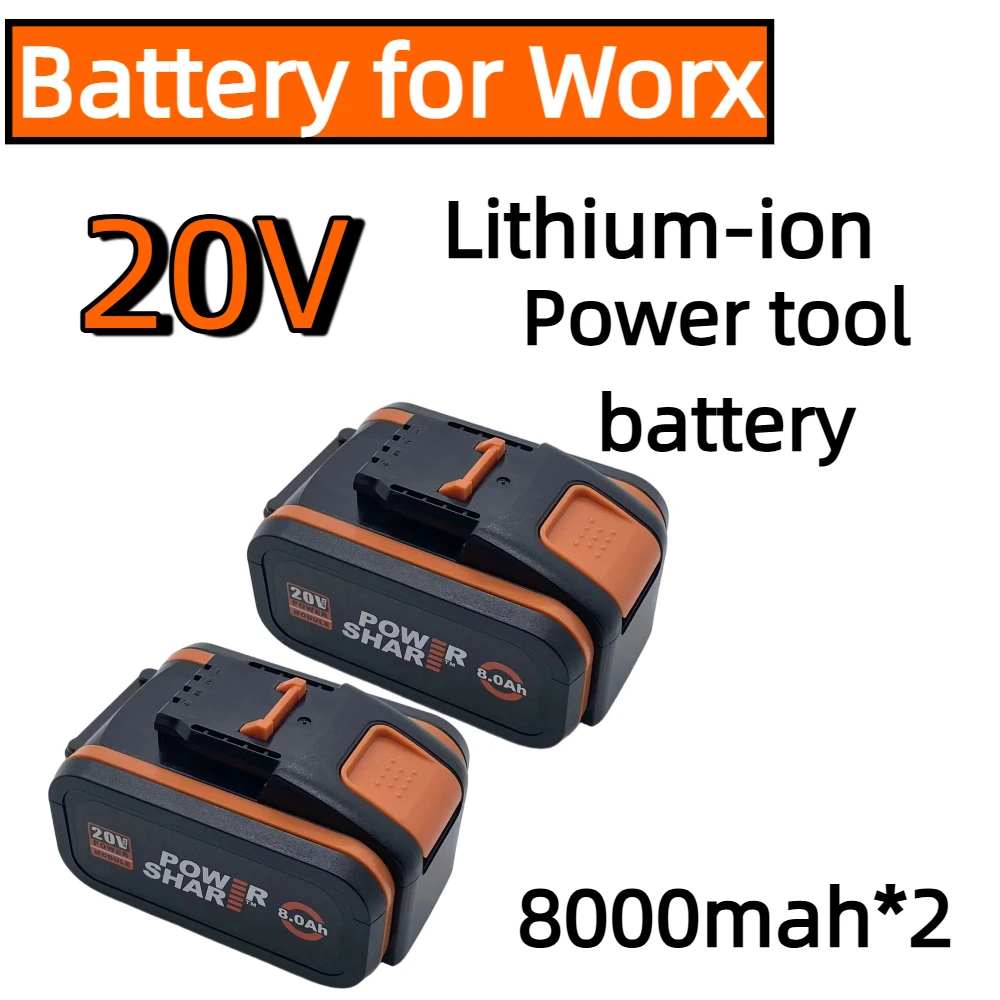 Hot seller 20V 6.0-8.0Ah lithium-ion rechargeable battery, compatible with Worx tools as a 20V replacement battery