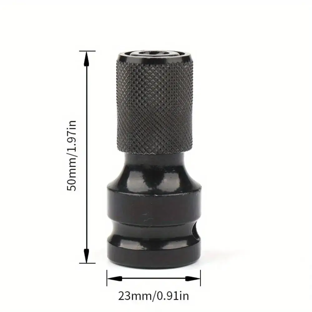 3pcs Impact Wrench To Drill Adapter 1/2 To 1/4 Hex Converter Socket Extension Bit Holder For Electric Wrench And Power Tools
