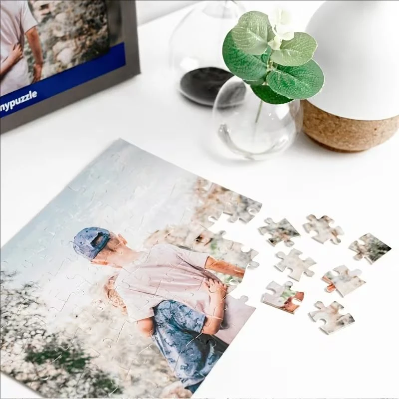 Custom Photo Puzzle Set Personalized Picture Jigsaw for Ouples Family Wedding Pet Portrait Creative Birthday Gift Fun Brain Game view 3
