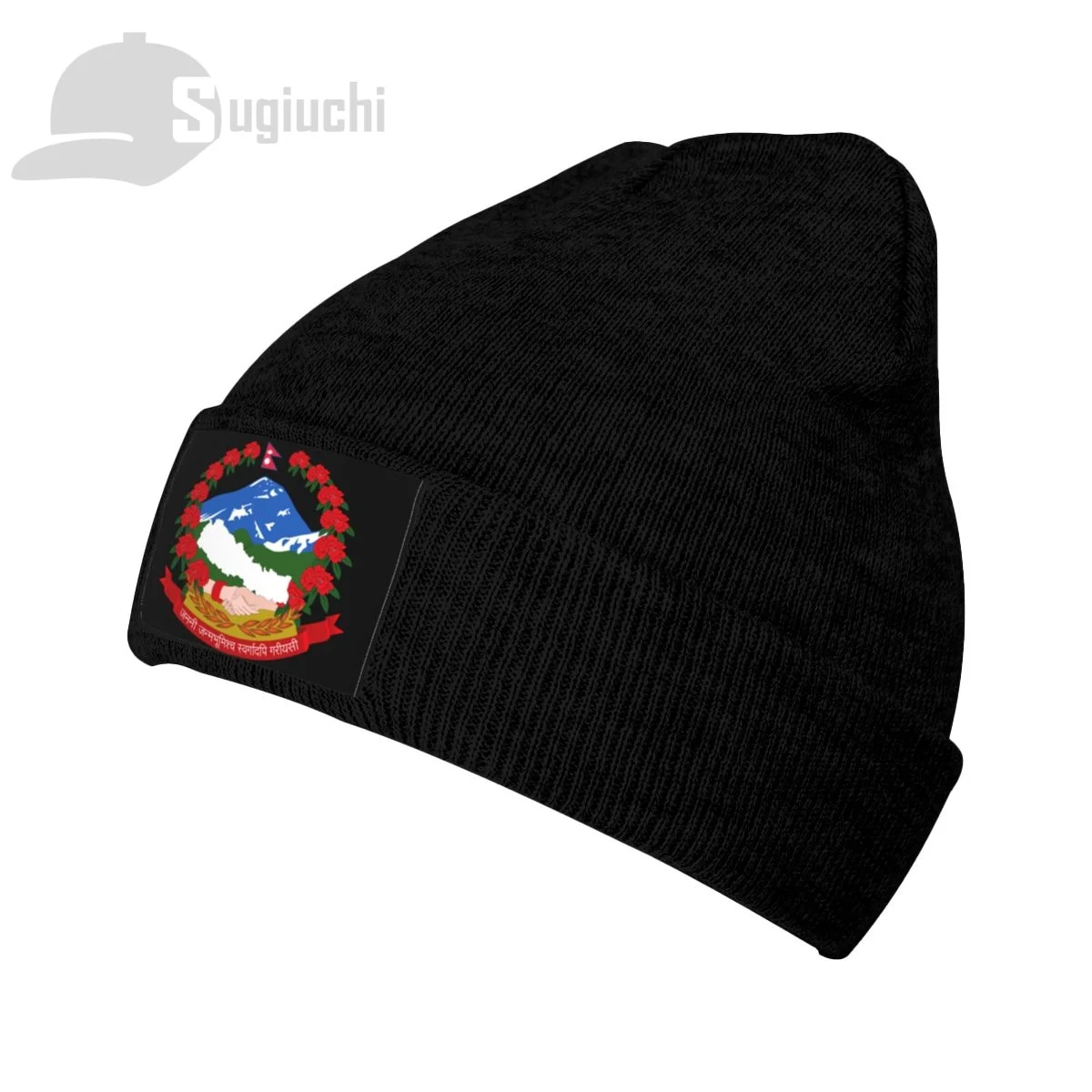 Emblem Of Nepal Country Top Print Men Women Unisex Knitted Hat Winter Autumn Beanie Cap Warm Bonnet