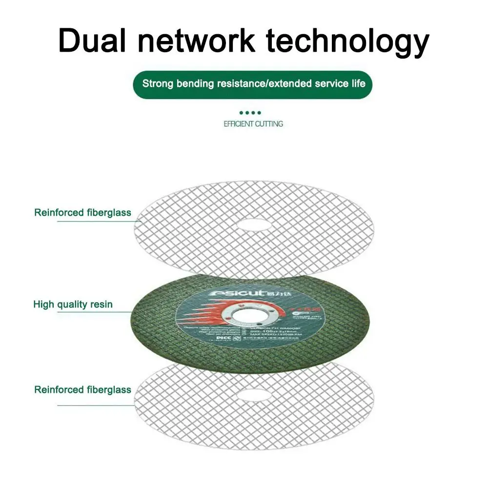 10pcs Stainless Steel Tile Cutting Discs Ultra Fine Double Mesh Angle Grinder Discs Wear-resistance Resin Metal Cutting Disc