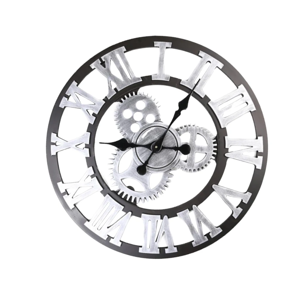 

Retro Gold Gear Clock Hanging Decor Art Wall Decorative for Home Office Vintage