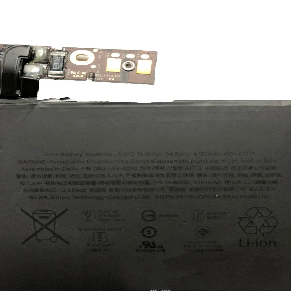 11.4v 54.5wh/4781mah A1713 New original laptop Battery For Apple MacBook Pro 13'' A1708 2016 2017 year MLL42CH/A MLUQ2CH/A