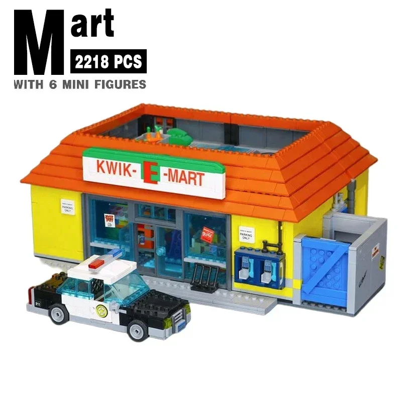 GSF De nieuwe Kwik E Mart en supermarkthuis creatief model bouwsteen baksteen speelgoed bouwveld bouwsteen baksteen jongen