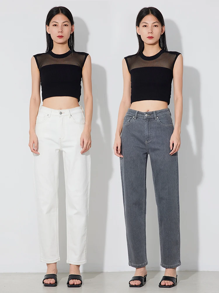 

RUGOSAM Simple Fashion Straight Leg Jeans Women's Slimming Long Pants Autumn New Style Natural Waist Zipper Closure CK220701005