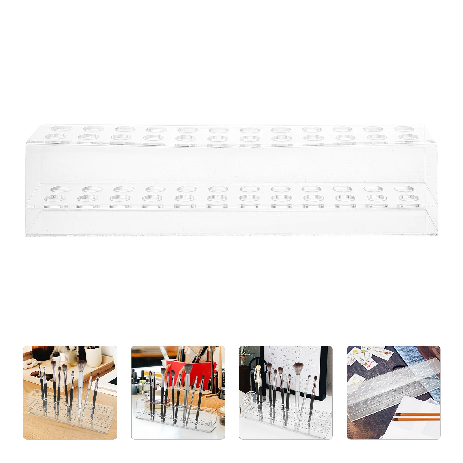 1/2 layer Transparent Rotat Pen Storage Rack Stand Stationery Brush Holder Vanity Unit for Dress Table Manicure Desktop