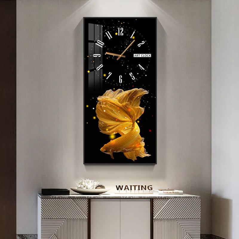 Stylish simple modern entrance room decoration wall clock room decor Watch home decor items Clocks pictures decorative painting