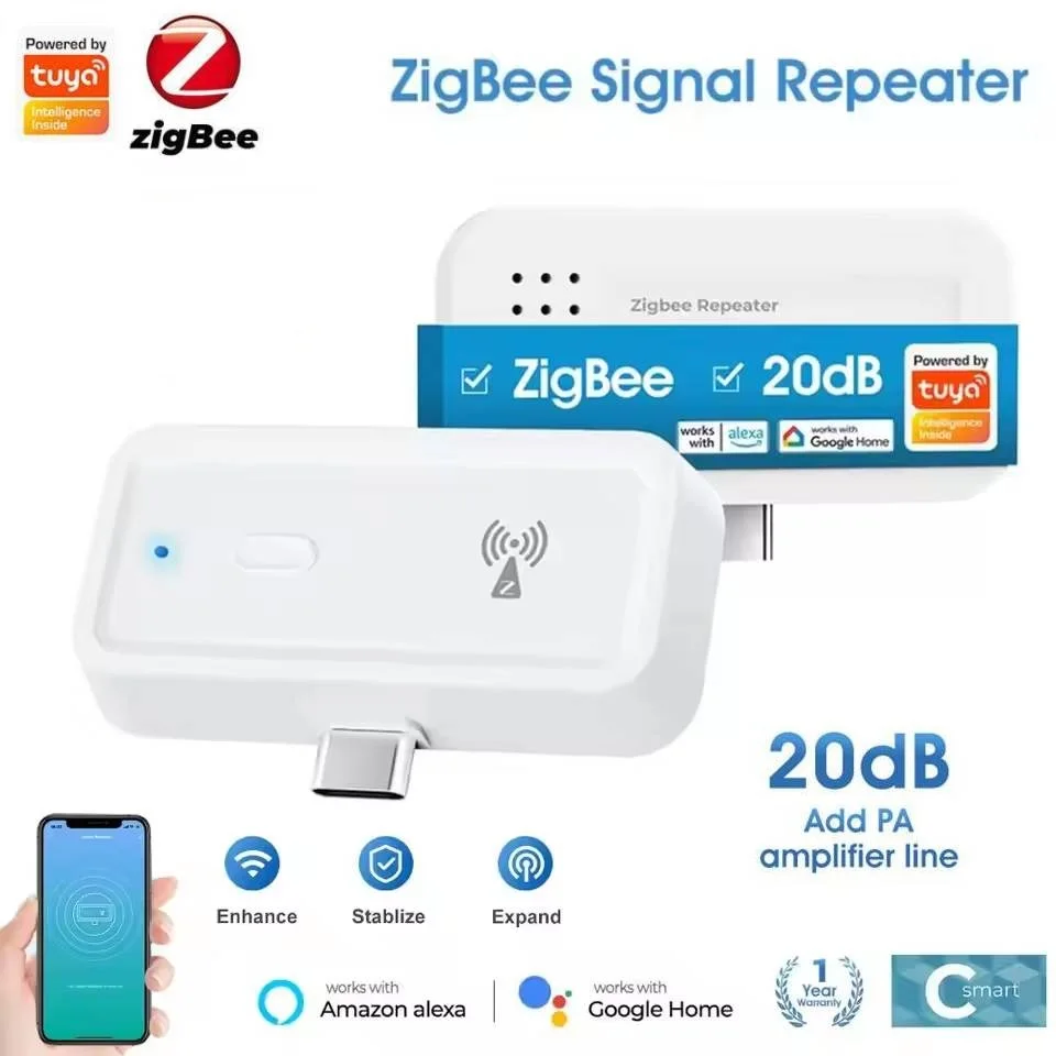 

Повторитель сигнала Tuya ZigBee, удлинитель усилителя типа C, мощность до 20 дБ, устройства автоматизации умного дома, работа с Alexa Google Home