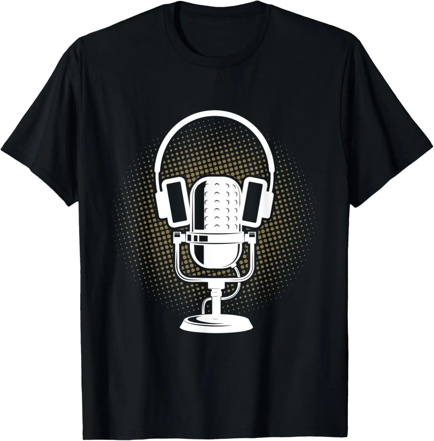 Podcast Microphone Headphones Graphic Tee Cool Radio Host Gift T-Shirt