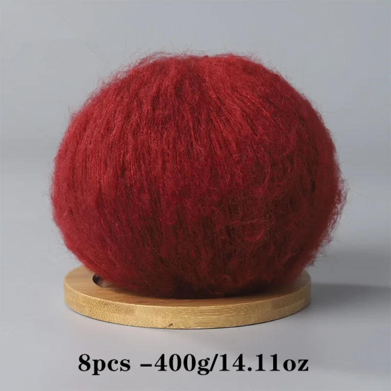 8 Stück 400 g Mohair-Garn zum Häkeln und Stricken, DIY-Haustierspielzeug, DIY-Handwerk, weich, bequem, hautfreundlich, Frühling und Sommer