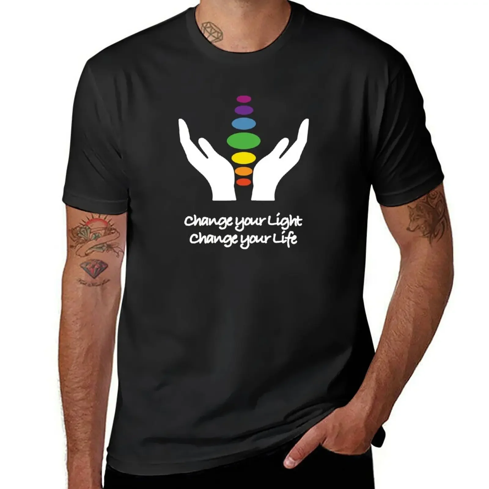 Reiki - change your light, change your Life T-Shirt quick drying custom shirt quick-drying graphic t shirts Men's t-shirts